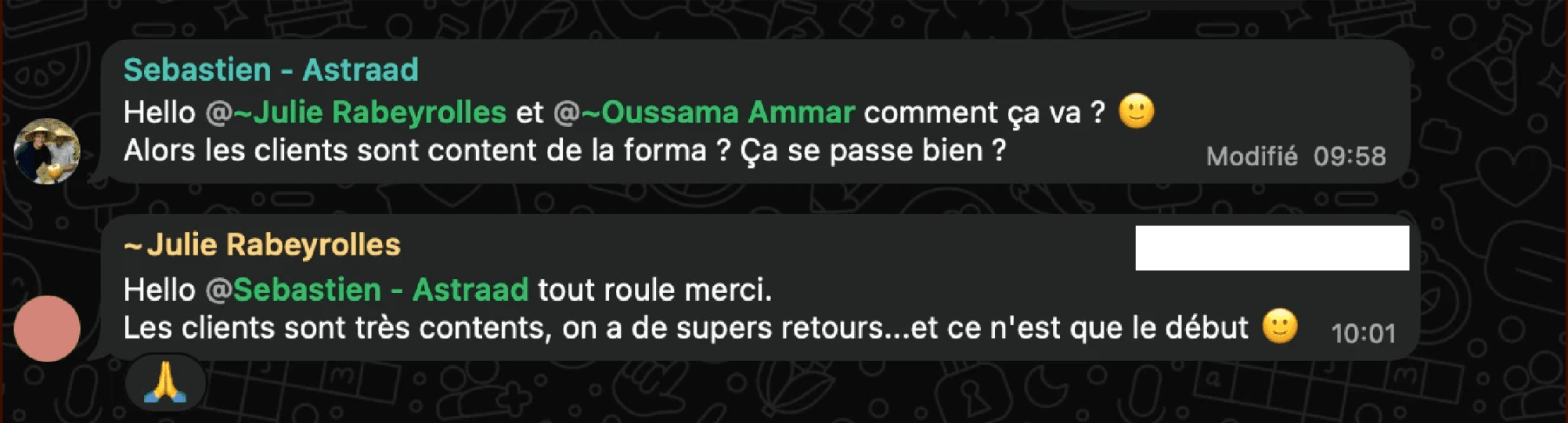 Message de TGIM